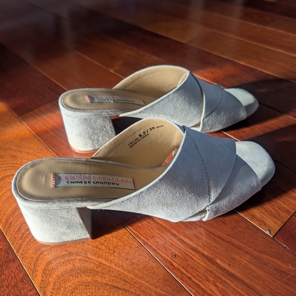 Chinese Laundry Kristin CAVALLARI Light Blue Crisscross Mules - Picture 2 of 10